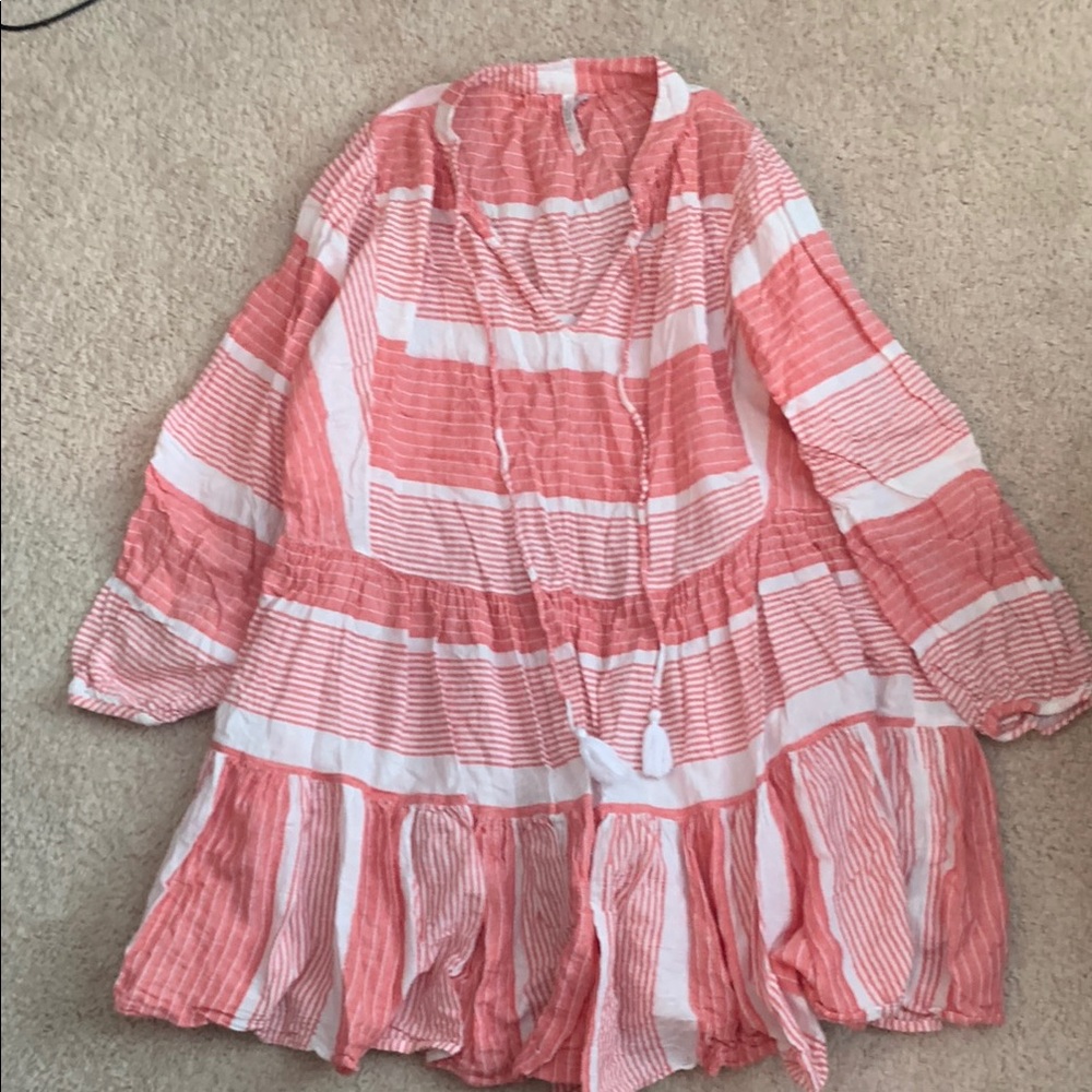 Seafolly Striped Pink and White Tunic Dress S/M